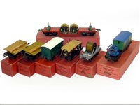 Lot 336 - 7x Hornby 0 Gauge, boxed, pre-war wagons