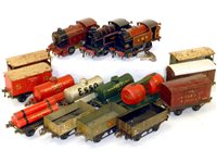 Lot 338 - Hornby 0 Gauge, mostly pre-war wagons and loco's