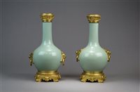 Lot 73 - A Pair of Chinese Ormolu Mounted Table Lamps