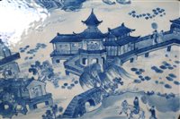 Lot 178 - A Chinese Blue and White Plaque in a Carved Hardwood Screen