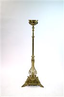 Lot 363 - A tall late Victorian telescopic brass torchère