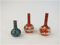 Lot 111 - A Miniature Chinese bottle vase and two Kutani vases