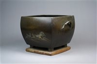 Lot 198 - A Japanese Inlaid Bronze Jardiniere