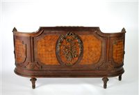 Lot 316 - A continental parquetry double bed frame