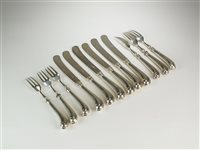 Lot 11 - A collection of silver pistol grip cutlery