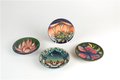 Lot 297 - Four Moorcroft pottery pin dishes
