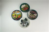 Lot 291 - Four Moorcroft pin dishes, each boxed