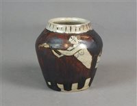 Lot 225 - An Eric James Mellon studio pottery vase, 'Moon Goddess and Birdmaiden'