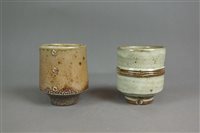 Lot 238 - Two studio pottery yunomi by Philip Rogers