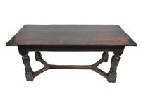 Lot 586 - An Elizabethan style oak refectory table