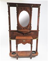 Lot 266 - A late Victorian walnut hall stand