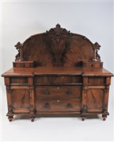 Lot 230 - A Victorian figured mahogany sideboard