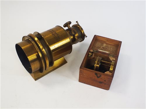 Lot 154 - A brass air meter by J H Steward, 406 The Strand, London, with silvered dial