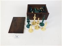 Lot 116 - A turned and stained ivory chess set, probably Persian