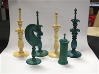 Lot 116 - A turned and stained ivory chess set, probably Persian