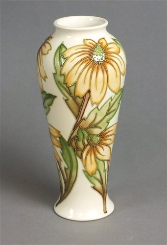 Lot 285 - A slender Moorcroft vase in the Rudbeckia pattern