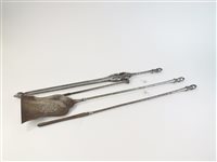 Lot 128 - A set of Victorian steel fire tools