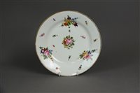 Lot 86 - A Swansea porcelain plate painted with flowers and insects