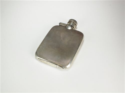 Lot 32 - A silver hip flask