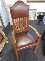 Lot 234 - A set of 8 (6+2) Arts and Crafts oak dining chairs