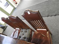 Lot 234 - A set of 8 (6+2) Arts and Crafts oak dining chairs