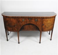 Lot 291 - A crossbanded mahogany box wood and ebony strung sideboard