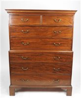 Lot 622 - A George III mahogany chest on chest