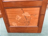 Lot 131 - A three fold Japanese marquetry style room screen