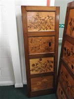 Lot 131 - A three fold Japanese marquetry style room screen