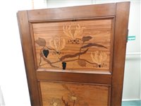 Lot 131 - A three fold Japanese marquetry style room screen