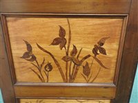 Lot 131 - A three fold Japanese marquetry style room screen