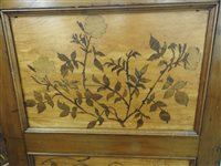 Lot 131 - A three fold Japanese marquetry style room screen