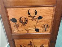 Lot 131 - A three fold Japanese marquetry style room screen