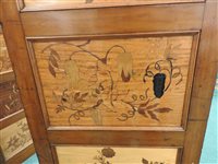 Lot 131 - A three fold Japanese marquetry style room screen