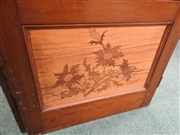 Lot 131 - A three fold Japanese marquetry style room screen