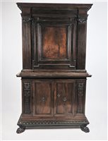 Lot 579 - A north Italian walnut secretaire abattant 17th/18th century