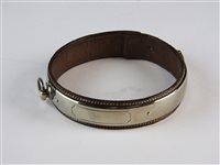 Lot 476 - A metalo nickel plated plain dog collar