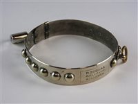 Lot 471 - A chrome plated studded dog collar