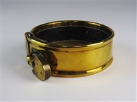 Lot 497 - A large Victorian brass dog collar and padlock