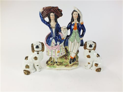 Lot 76 - A collection of 19th century Staffordshire portrait figures and groups