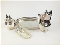 Lot 50 - A collection of silver plated wares and glass