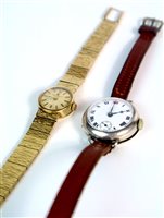 Lot 199 - A ladies 9ct gold eternamatic bracelet watch and a ladies silver wristwatch