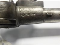 Lot 181 - A 40 bore flintlock hammer action pistol by G. Gill, Richmond