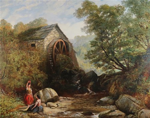 Lot 53 - J Adams, watermill, oil on canvas