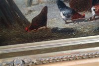 Lot 115 - Cornelius Van Leemputten, Hens in a barn, oil on panel