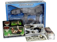 Lot 291 - Kenner Speeder Bike, Hasbro AT - AT Imperial Walker and Figures, boxed