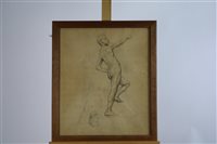 Lot 282 - English School, 20th century, Study of a male nude, drawing, signed Orpen