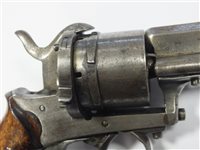 Lot 183 - A Belgian 9mm six-shot pinfire revolver