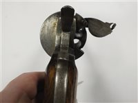 Lot 183 - A Belgian 9mm six-shot pinfire revolver