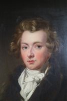 Lot 314 - British school, 19th century, painting of a young man, oil on canvas